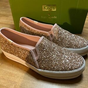 Keds for Kate Spade Pink and Gold Glitter Shoes 7.5 M
